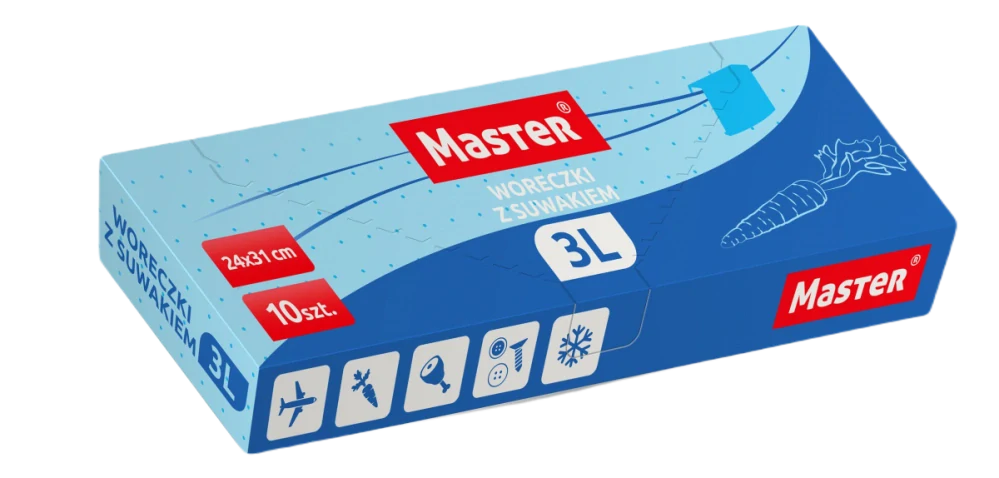 Vrecká na potraviny so zipsom Master 3l - 24x31 cm - 10ks