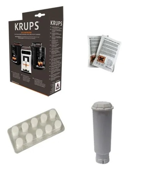Krups XS530010 – set na údržbu kávovaru (filter + tablety + odvápňovač)
