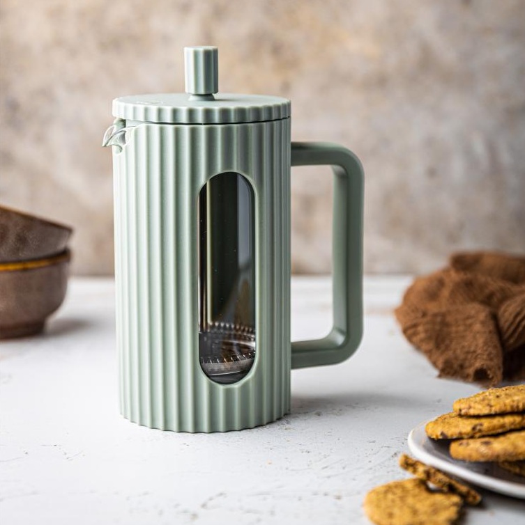 French press Klausberg KB-7749 – kanvica 600 ml na kávu a čaj s nerezovým piestom - béžová