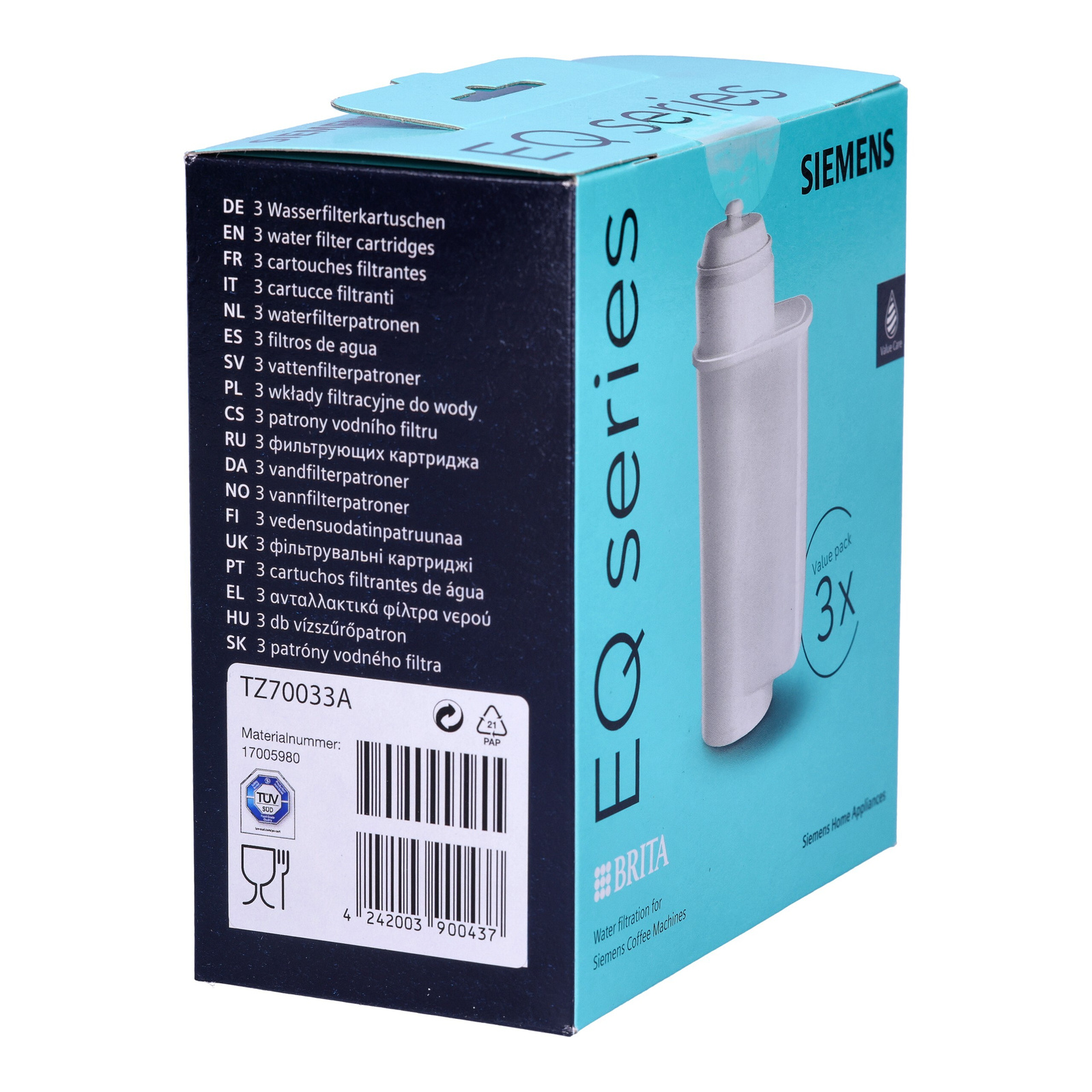 Vodné filtre Siemens TZ70003 Brita Intenza – 3 ks