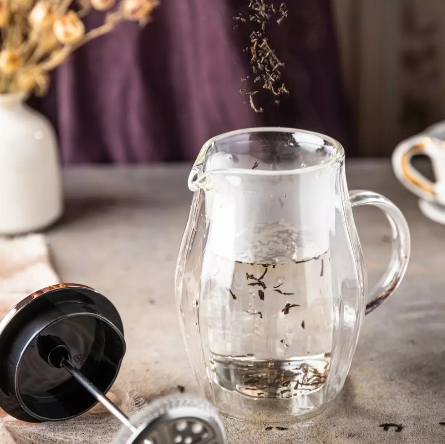 French press Klausberg KB-7721 – sklenená kanvica 350 ml na kávu a čaj s nerezovým piestom