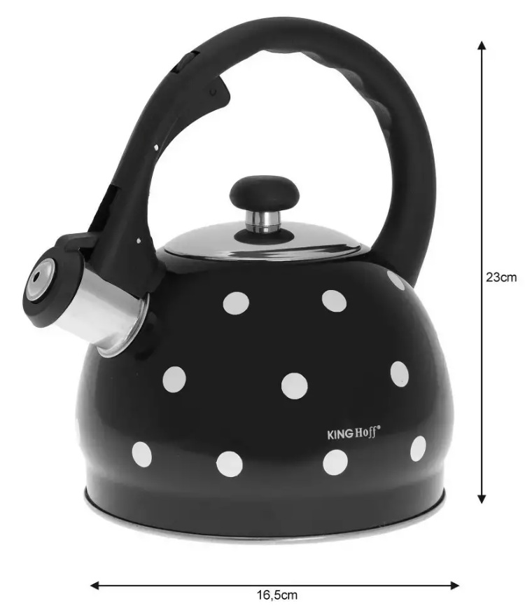 Kanvica King Hoff 2 l KH-1048 - čierna s bodkami