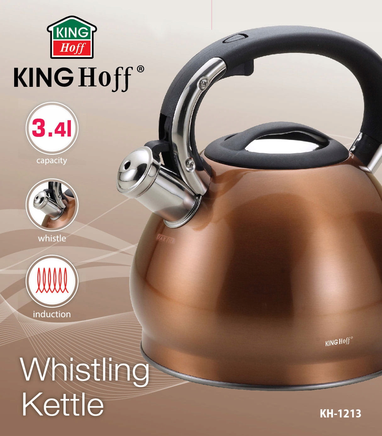 Kanvica King Hoff KH-1213 - 3,4 l - farba medi