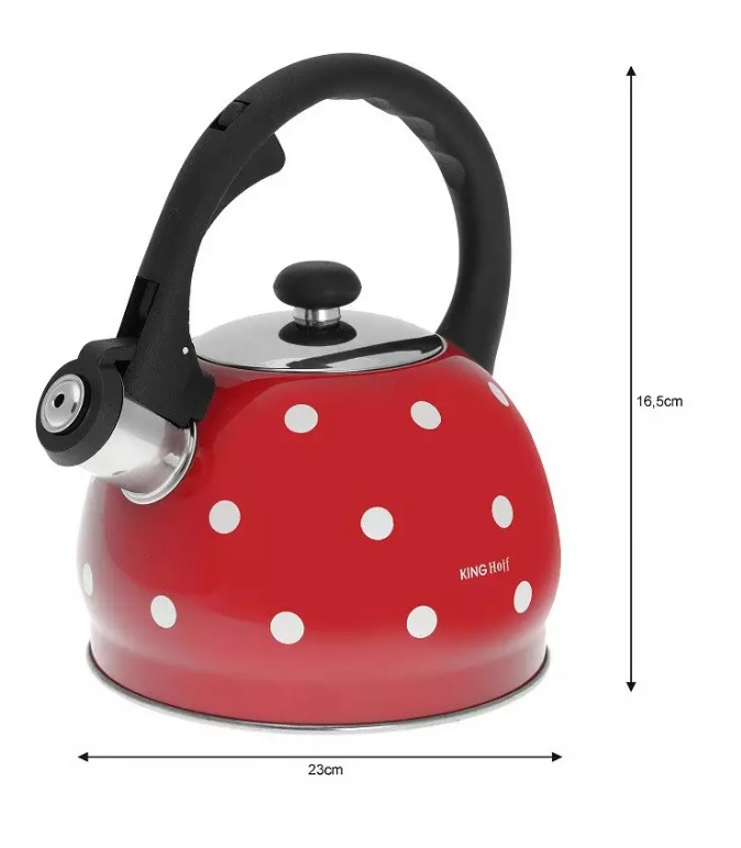 Kanvica King Hoff 2 l KH-1049 - červená s bodkami