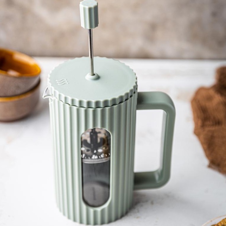 French press Klausberg KB-7749 – kanvica 600 ml na kávu a čaj s nerezovým piestom - béžová