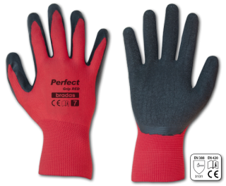 BRADAS PERFECT GRIP RED – ochranné pracovné rukavice s latexovou vrstvou, veľ. 9