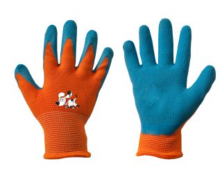 BRADAS ORANGE – detské ochranné pracovné rukavice s penovým latexom, veľ. 2
