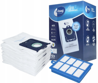Electrolux E201SM S-Bag Long Performance 12 ks + HEPA filter – originálne vrecká do vysávača